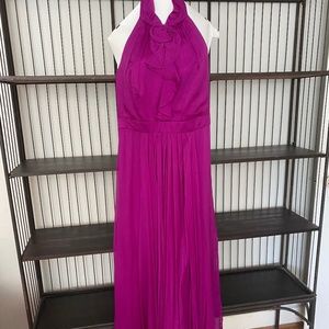 Carmen Marc Valvo Fushia High Neck/Halter Gown